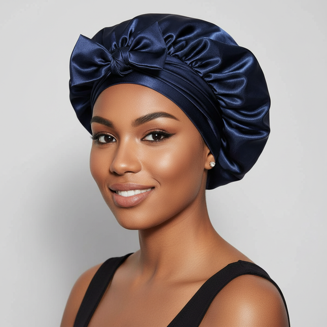 Double Layer Satin Hair Cap for Sleeping Bonnets for Women Round Haircare Women Headwear Night Hat Reversible Head Cover