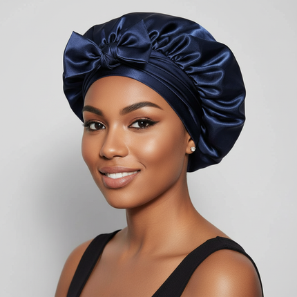 Double Layer Satin Hair Cap for Sleeping Bonnets for Women Round Haircare Women Headwear Night Hat Reversible Head Cover