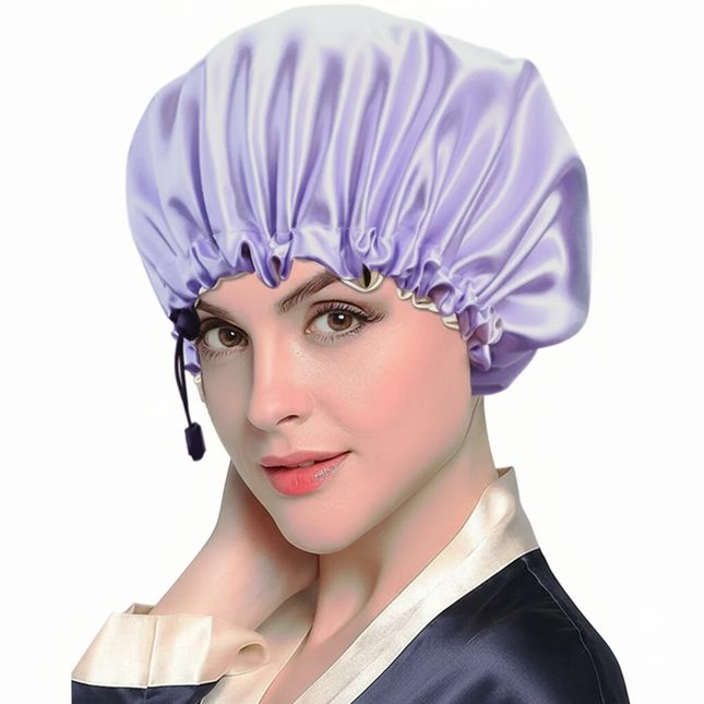 New Women Solid Reversible Satin Bonnet for Curly Hair Cap Double Layer Adjustable Sleep Cap Elastic Hair Cap Haircare Night Hat