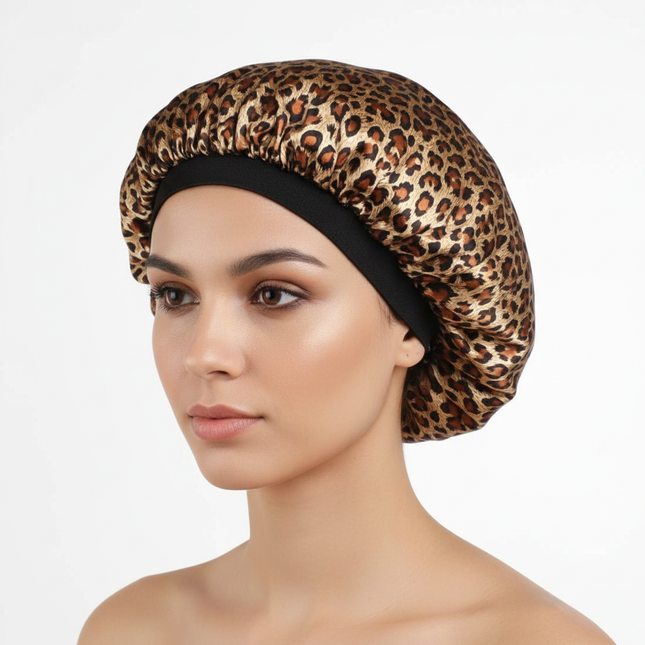 New Satin Hair Caps for Sleeping Women Bath Double Layer Headwear Cover Hat Curly Hair Styling Accessories Hair Cap for Sleeping