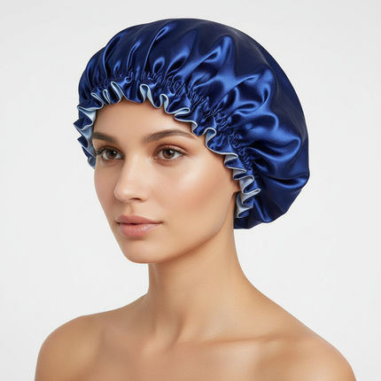 Lady Silk Night Sleep Hats Double Layer Head Cover Fashion Shower Cap Adjustable Silk Satin Bonnet For Women