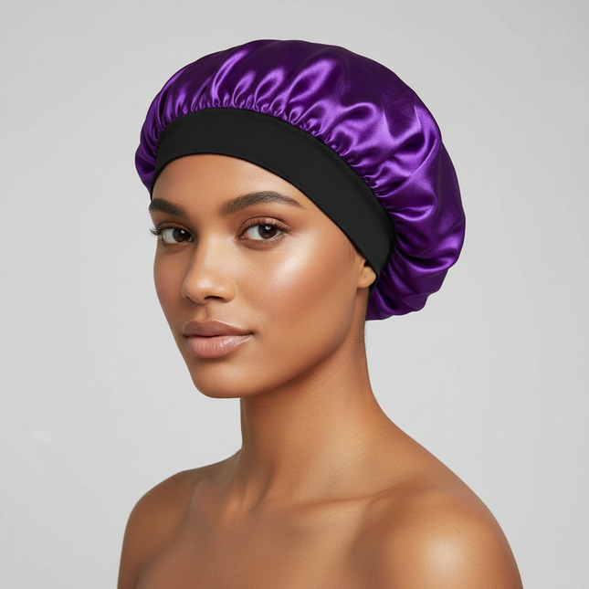 3pcs/set, Durag & Bonnet & Dome Hats, Solid Color Elastic Satin Bonnet Night Cap, Lightweight Pirate Hats