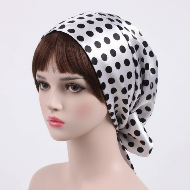 Women Silk Satin Cap Night Sleep Cap Hair Bonnet Hat Head Cover Satin Turban Headscarf Adjustable Ladies Long Hair Care Bonnet