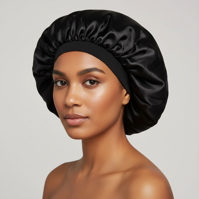 New Women's Extra Large Hair Cap For Sleeping African Printed Satin Cap Elastic Night Turban Artificial Silk Chemo Bonnet
