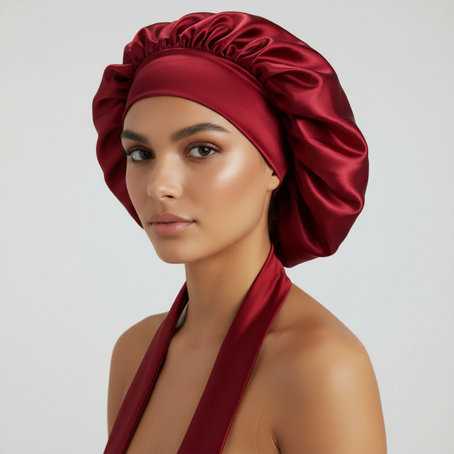 Women Satin Solid Sleeping Hat Night Sleep Cap for Women Shower Caps Waterproof Solid Sleeping Hair Bonnets Adjustable Cap
