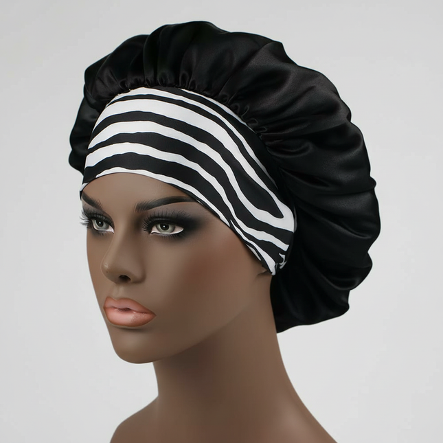 Large Satin Bonnet,Silk Bonnet Hair Wrap for Sleeping, Sleep Cap With Elastic Soft Band, Big Bonnets for Women Hair Care
