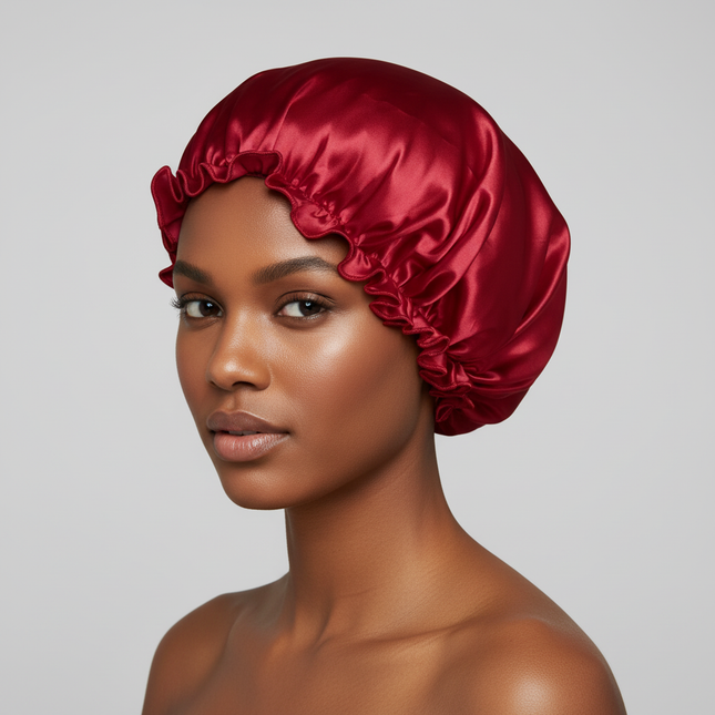 Adults Satin Nightcap Wide-brimmed Hair Loss Cap Solid Color Men Women Sleeping Cap