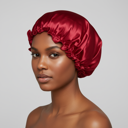 Adults Satin Nightcap Wide-brimmed Hair Loss Cap Solid Color Men Women Sleeping Cap
