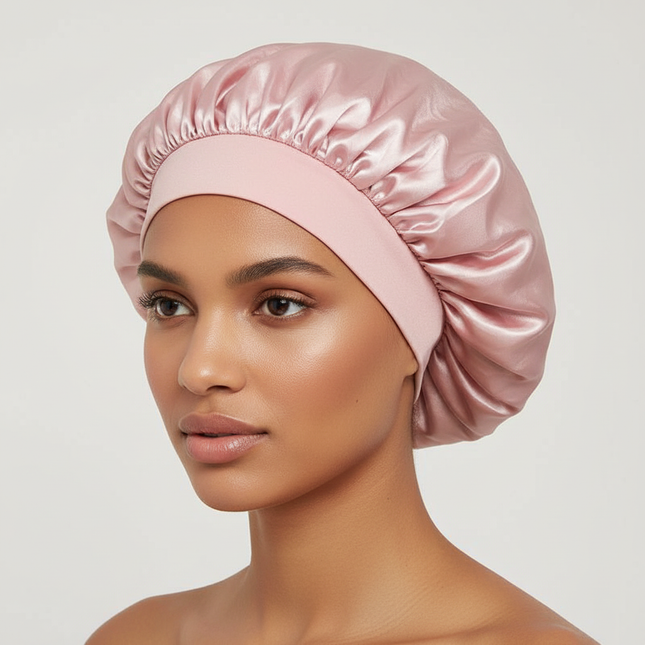 New Satin Wide Brim Nightcap Silky Bonnet Hair Wrap for Sleeping Sleep Cap With Elastic Soft Band Styling Cap Hair Wrapping Tool