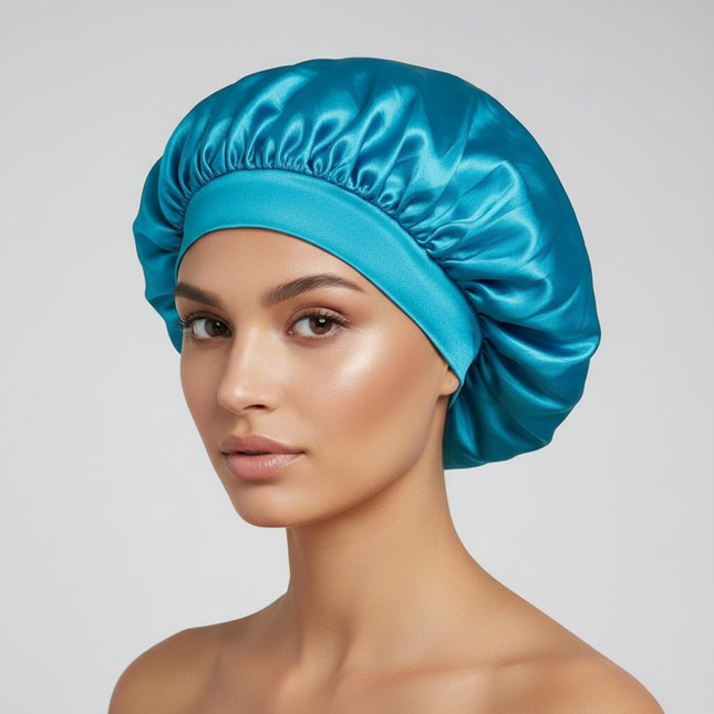 Satin Wide-brimmed Nightcap Styling Silk Headband for Sleeping Nightcap with Elasticated Floppy Band Cap Hair Shower Cap