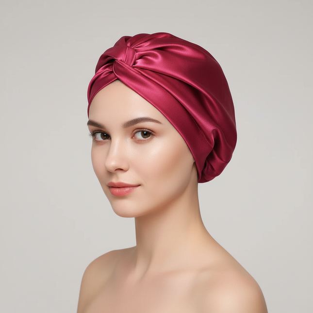 100% Mulberry Silk Bonnet Silk Sleeping Cap Double-Sided Real Silk For Hair Skin  Turban