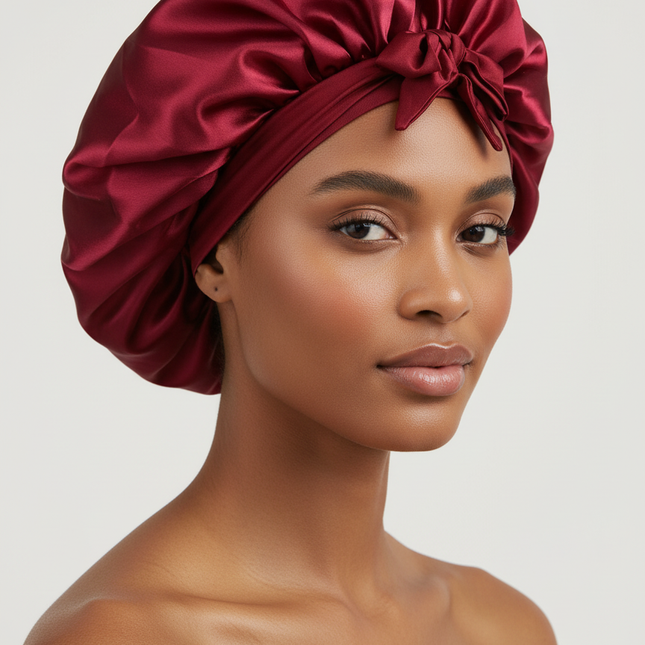 New Silk Bonnet For Sleeping Women Satin Bonnet Hair Bonnet Night Sleep Cap Scarf Wrap For Curly Hair With Tie Band For CurlyHat
