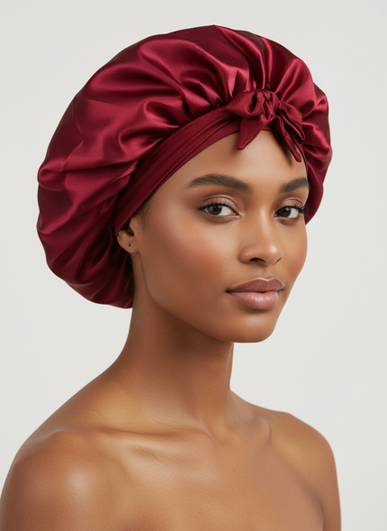 New Silk Bonnet For Sleeping Women Satin Bonnet Hair Bonnet Night Sleep Cap Scarf Wrap For Curly Hair With Tie Band For CurlyHat