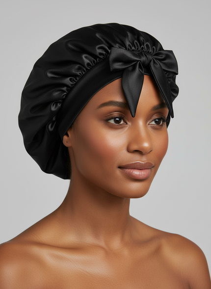 New Silk Bonnet For Sleeping Women Satin Bonnet Hair Bonnet Night Sleep Cap Scarf Wrap For Curly Hair With Tie Band For CurlyHat