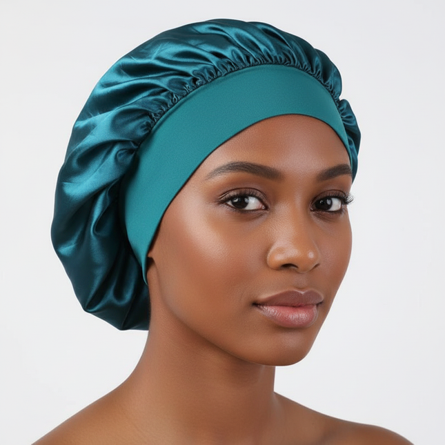 New Satin Wide Brim Nightcap Silky Bonnet Hair Wrap for Sleeping Sleep Cap With Elastic Soft Band Styling Cap Hair Wrapping Tool