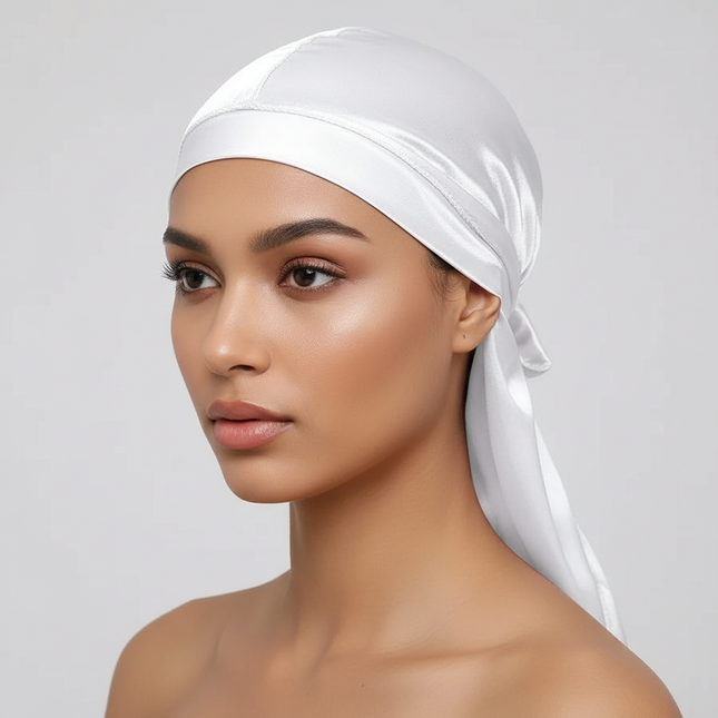 Unisex Silky Durags Bandanas Turban Hat Wigs Doo Men Satin Durag Biker Headwear Headband Hair Accessories Extra Long Tail Du-Rag