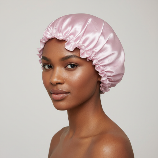 Adults Satin Nightcap Wide-brimmed Hair Loss Cap Solid Color Men Women Sleeping Cap