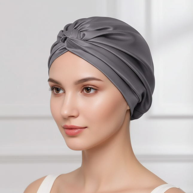 100% Mulberry Silk Bonnet Silk Sleeping Cap Double-Sided Real Silk For Hair Skin  Turban