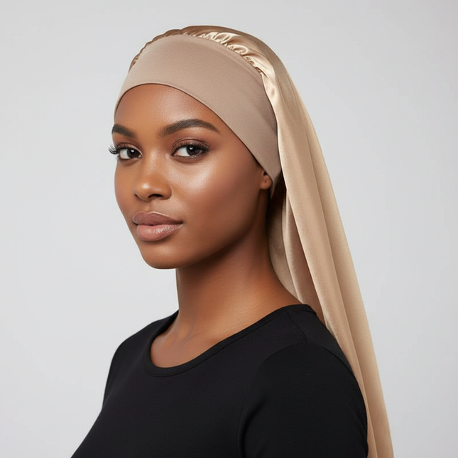 Long Women Large Satin Bonnet Silky Night Sleeping Cap Adjusting Button Night Hat Beauty Salon Hair Care Hat Bathroom Products