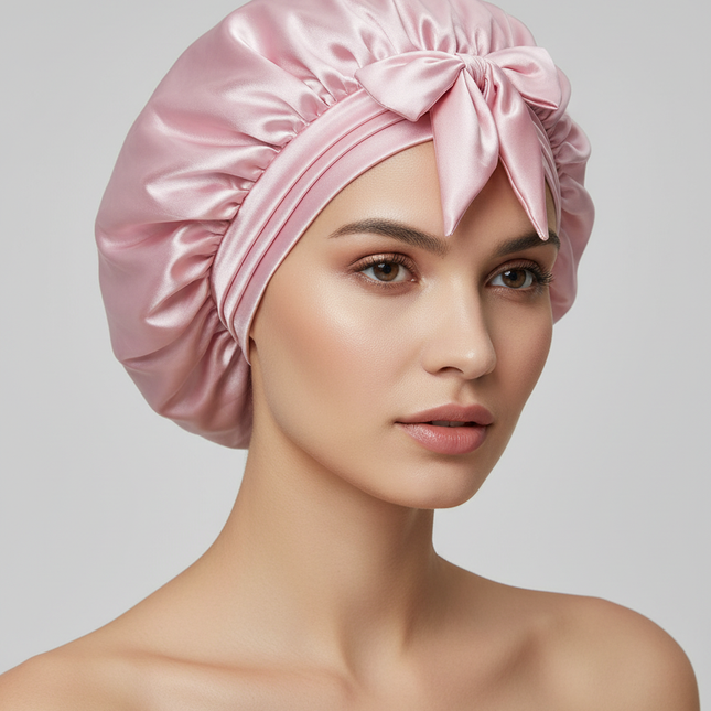New Silk Bonnet For Sleeping Women Satin Bonnet Hair Bonnet Night Sleep Cap Scarf Wrap For Curly Hair With Tie Band For CurlyHat