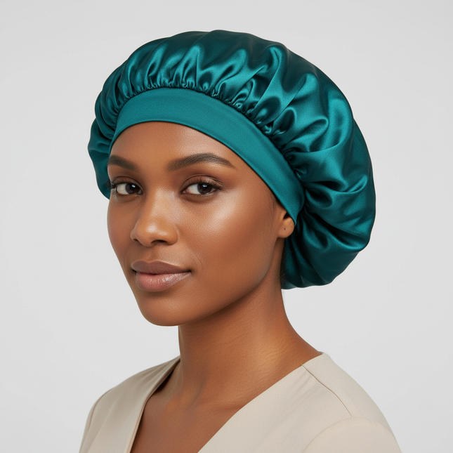 New Satin Wide Brim Nightcap Silky Bonnet Hair Wrap for Sleeping Sleep Cap With Elastic Soft Band Styling Cap Hair Wrapping Tool