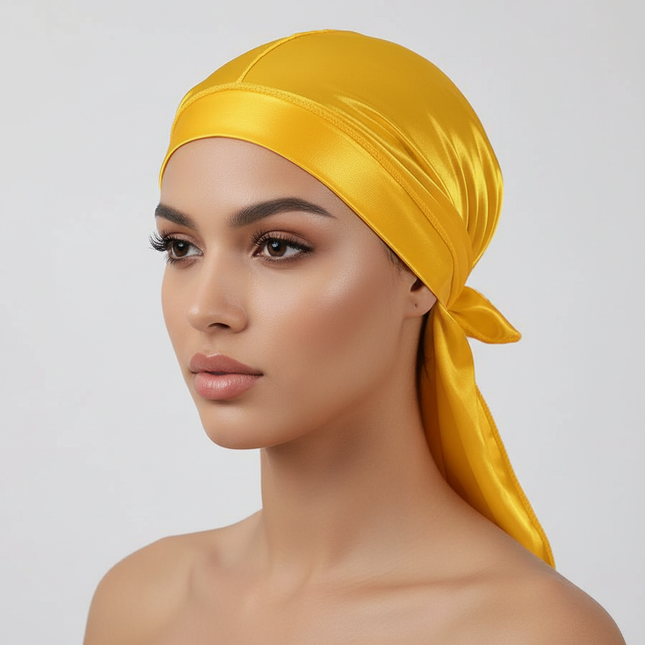 Unisex Silky Durags Bandanas Turban Hat Wigs Doo Men Satin Durag Biker Headwear Headband Hair Accessories Extra Long Tail Du-Rag