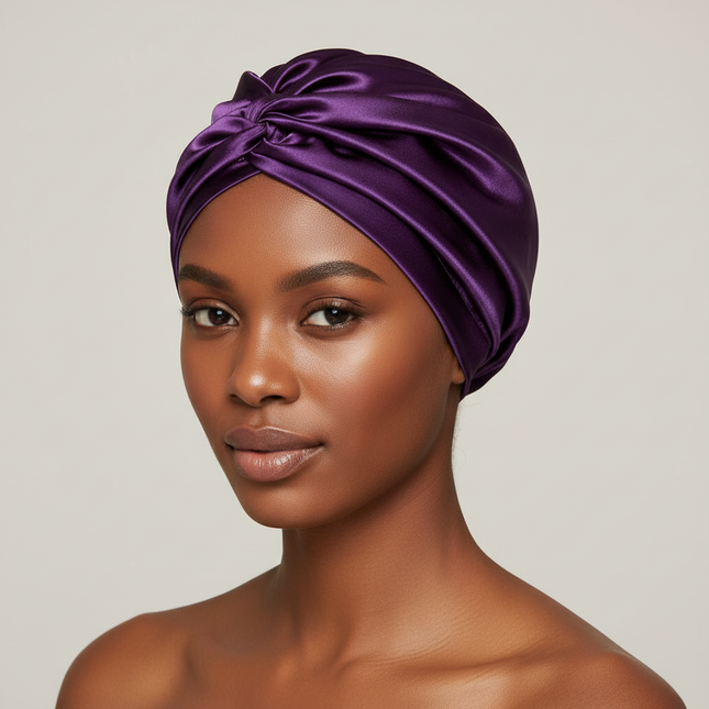 Satin Bonnet Hat Double Layer Hair Wrap Women Adjustable Knotted Hat Care Turban Satin Sleep Hat for Curly Straight Hair 2025