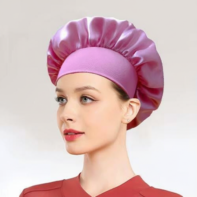 Newly Satin Night Hair Cap Women's Solid Sleeping Hat Sleep Care Bonnet Nightcap For Women Unisex Cap