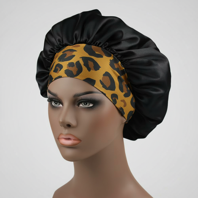 Large Satin Bonnet,Silk Bonnet Hair Wrap for Sleeping, Sleep Cap With Elastic Soft Band, Big Bonnets for Women Hair Care