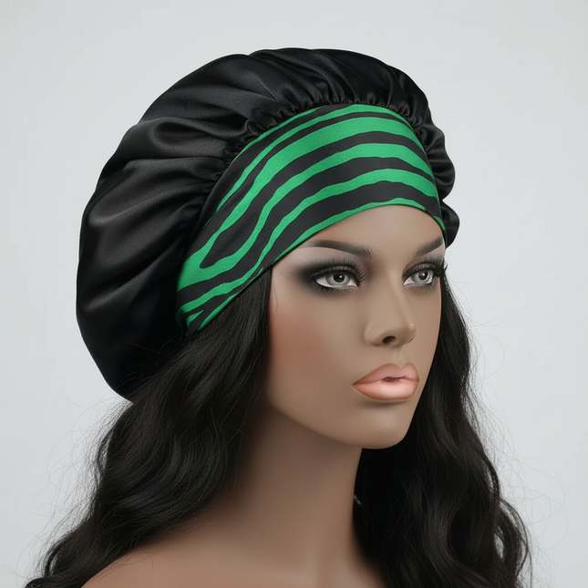 1PC Satin Sleeping Hat Night Sleep Hair Care Bonnet Nightcap Extra Satin Silky Shower Caps Sleep Cap with Premium Elastic Band
