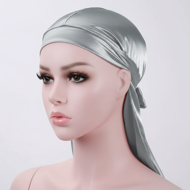Unisex Silky Durags Bandanas Turban Hat Wigs Doo Men Satin Durag Biker Headwear Headband Hair Accessories Extra Long Tail Du-Rag