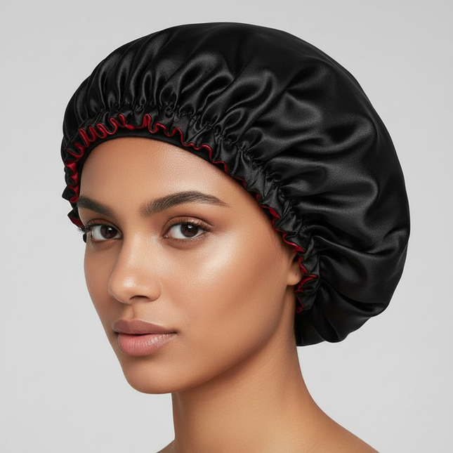 Adjustable Women Satin Sleeping Hat Ladies Fashion Elastic Hair Cap Breathable Nightcap Hair Bonnet Hat Bathroom Shower Cap