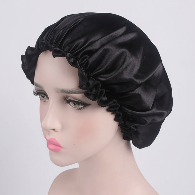 1X Hair Satin Bonnet For Sleeping Shower Cap Silk Bonnet Bonnet Femme Head Cover Flower Elastic Band Women Night Sleep Cap