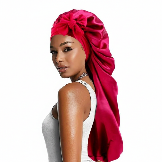Sleeping Cap with Ribbon for Women, Elastic Satin Bonnet, Sleeping Cap, Breathable Turban, Sleep Headwear, Oversized Bandanas