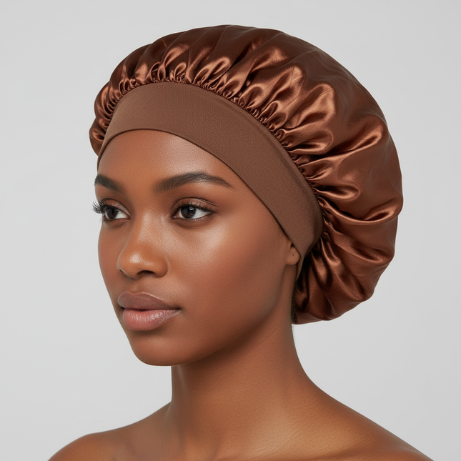 New Satin Wide Brim Nightcap Silky Bonnet Hair Wrap for Sleeping Sleep Cap With Elastic Soft Band Styling Cap Hair Wrapping Tool