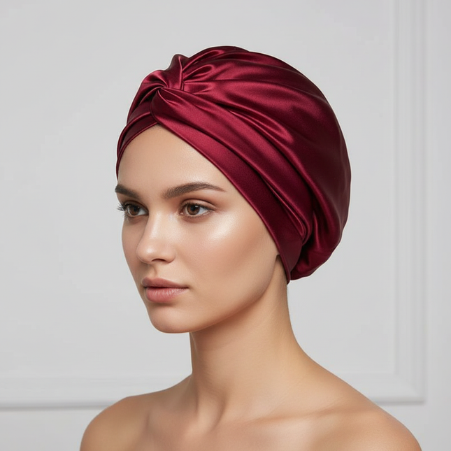 Women Satin Solid Sleeping Hat Double Layered Night Sleep Cap For Women Shower Caps Waterproof Sleeping Hair Bonnets Cap