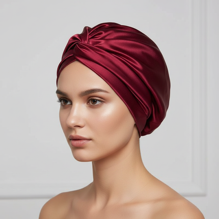 Women Satin Solid Sleeping Hat Double Layered Night Sleep Cap For Women Shower Caps Waterproof Sleeping Hair Bonnets Cap