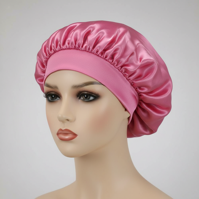 Newly Satin Night Hair Cap Women's Solid Sleeping Hat Sleep Care Bonnet Nightcap For Women Unisex Cap