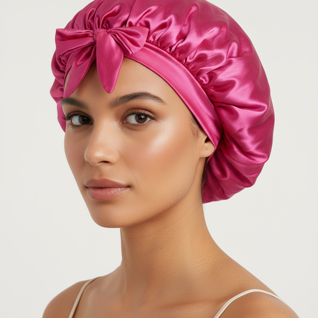 New Silk Bonnet For Sleeping Women Satin Bonnet Hair Bonnet Night Sleep Cap Scarf Wrap For Curly Hair With Tie Band For CurlyHat