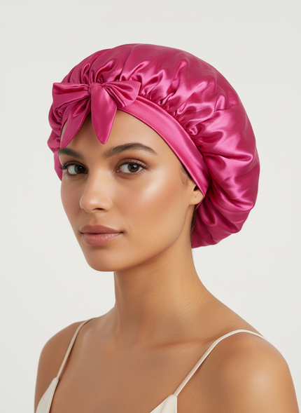 New Silk Bonnet For Sleeping Women Satin Bonnet Hair Bonnet Night Sleep Cap Scarf Wrap For Curly Hair With Tie Band For CurlyHat