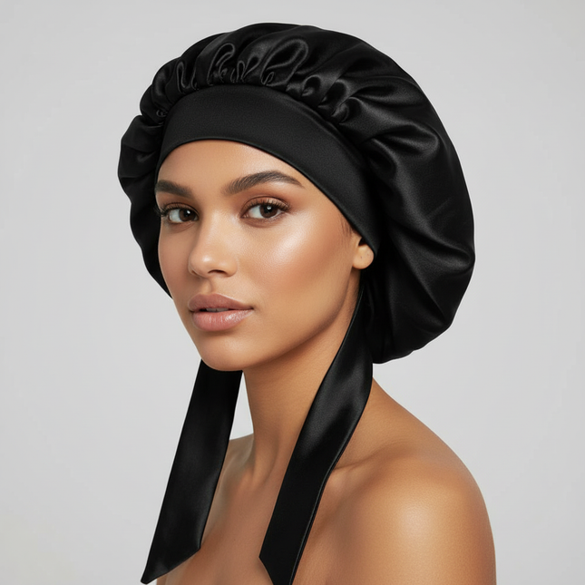 Women Satin Solid Sleeping Hat Night Sleep Cap for Women Shower Caps Waterproof Solid Sleeping Hair Bonnets Adjustable Cap