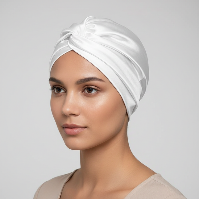 Women Satin Solid Sleeping Hat Double Layered Night Sleep Cap For Women Shower Caps Waterproof Sleeping Hair Bonnets Cap