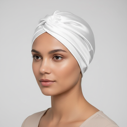 Women Satin Solid Sleeping Hat Double Layered Night Sleep Cap For Women Shower Caps Waterproof Sleeping Hair Bonnets Cap