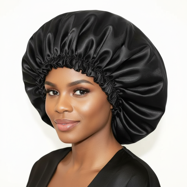 Black Waterproof Shower Cap Extra Large Women's Single Layer Eva Shower Cap Oil-baked Elastic Bathroom Cap Hood Hair Bonnet