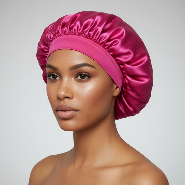 1PC Satin Sleeping Hat Night Sleep Hair Care Bonnet Nightcap Extra Satin Silky Shower Caps Sleep Cap with Premium Elastic Band