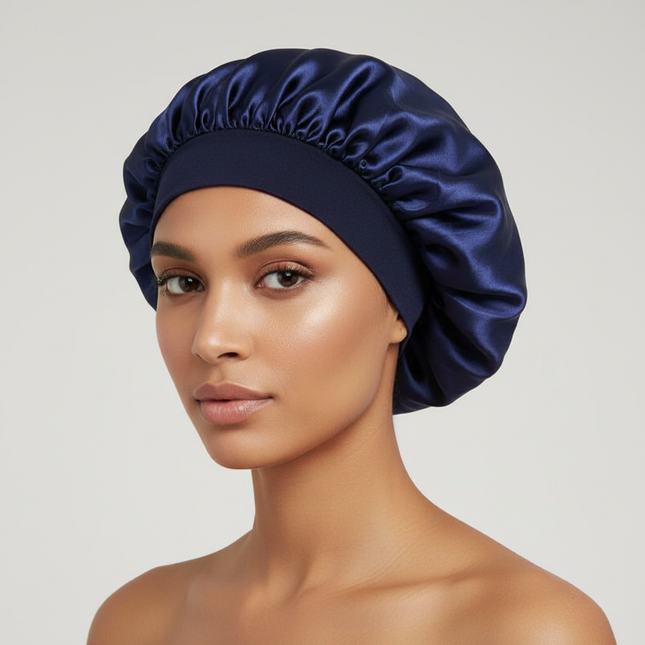 1PC Satin Sleeping Hat Night Sleep Hair Care Bonnet Nightcap Extra Satin Silky Shower Caps Sleep Cap with Premium Elastic Band