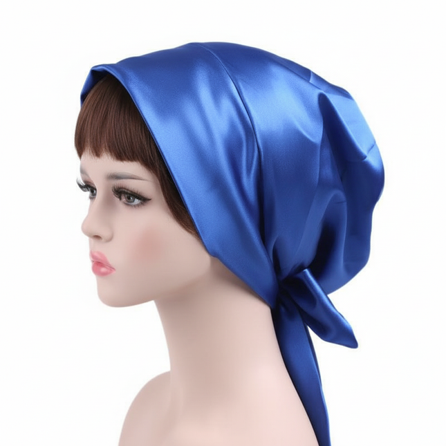 Women Silk Satin Cap Night Sleep Cap Hair Bonnet Hat Head Cover Satin Turban Headscarf Adjustable Ladies Long Hair Care Bonnet