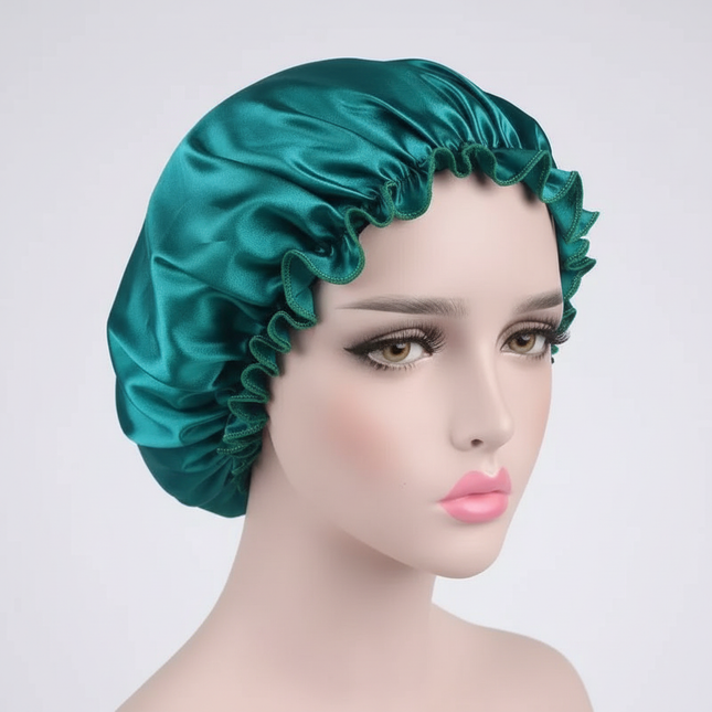 Unisex Adults Satin Nightcap Wide-brimmed Sleeping Cap for Spring Autumn Winter