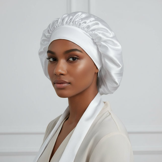 Women Satin Solid Sleeping Hat Night Sleep Cap for Women Shower Caps Waterproof Solid Sleeping Hair Bonnets Adjustable Cap