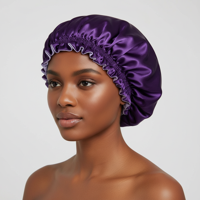 Lady Silk Night Sleep Hats Double Layer Head Cover Fashion Shower Cap Adjustable Silk Satin Bonnet For Women
